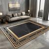 European Style Carpet for Living Room Black Marble Decor Sofa Area Large Rugs Hotel Hall 200x300 Cm Non-slip Plush Floor Mats