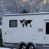World Map Compass Caravan Car Sticker Camping Travel Explore Camper Rv Motorhome Truck Decal Auto Body Decoration Accessories