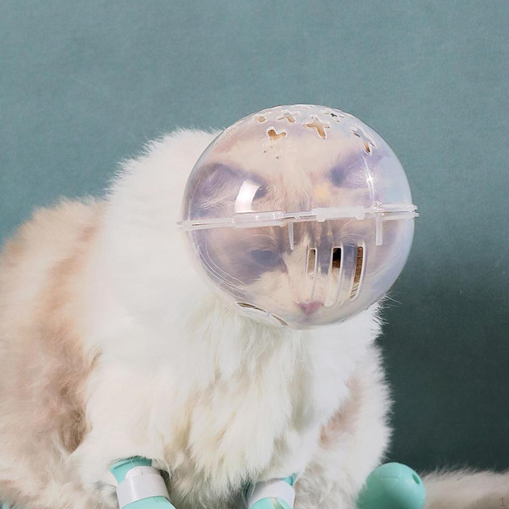 Cat Muzzle Breathable Hood Lightweight Anti Scratch Pet Mouth Cover Transparent for Bathing