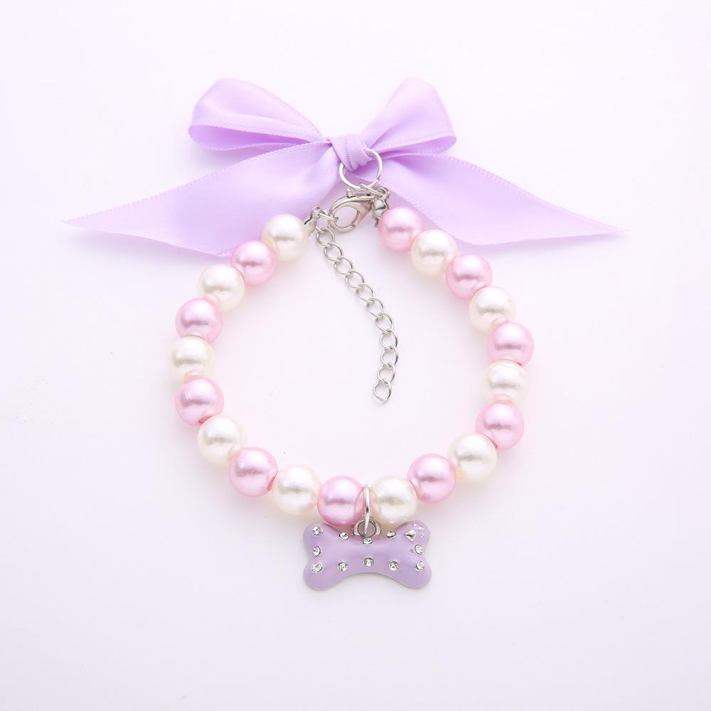 Ошейник для кошек и собак со стразами, ожерелье из жемчуга, блестящий ошейник для котенка и щенка, украшения для домашних животных, товары для собак, аксессуары для щенков, бирка