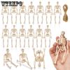 WTEMPO 10pcs Skeletons & 1pc Hemp Rope Halloween Decoration Props Prank Supplies DIY Fake Skeleton Set Festival Desktop Decorative Items