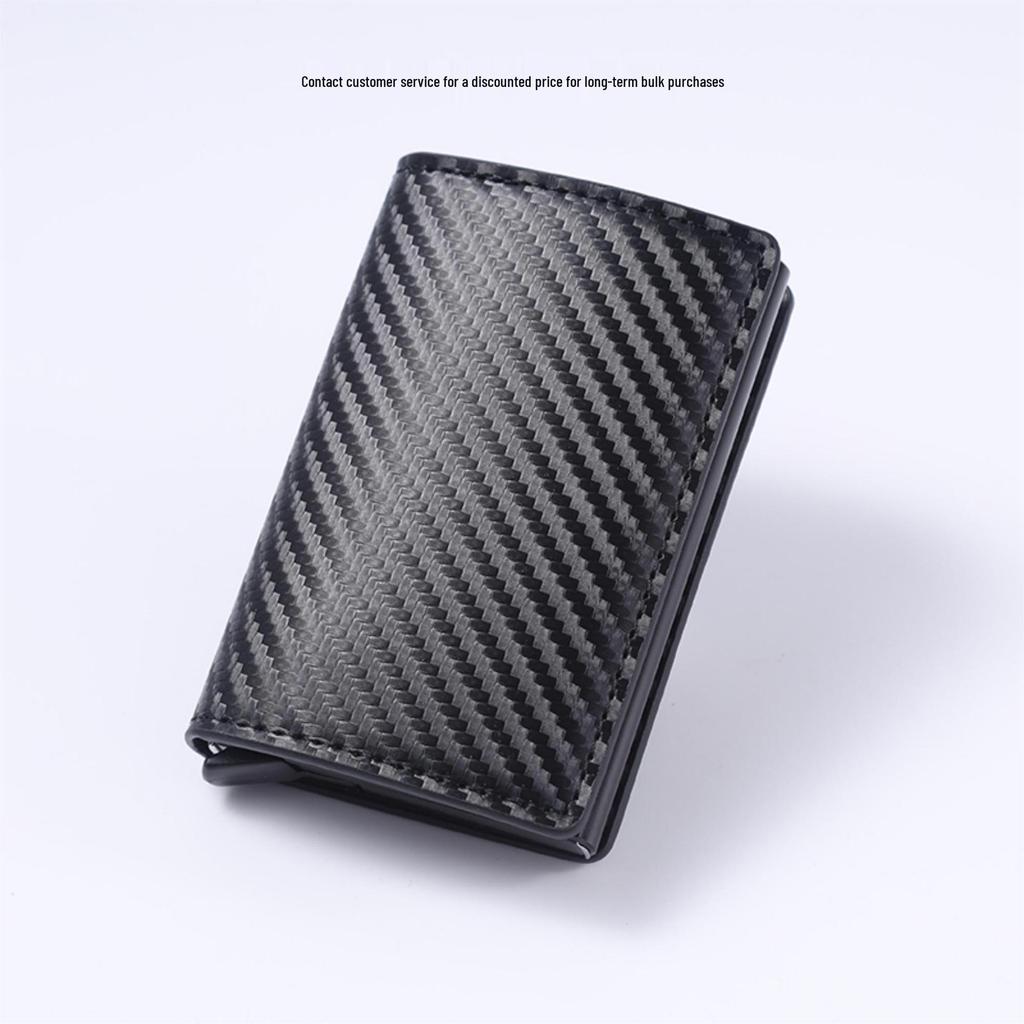 RFID Anti-Theft Men's Wallet: Ultra-Thin Carbon Fiber Multi-Card Holder