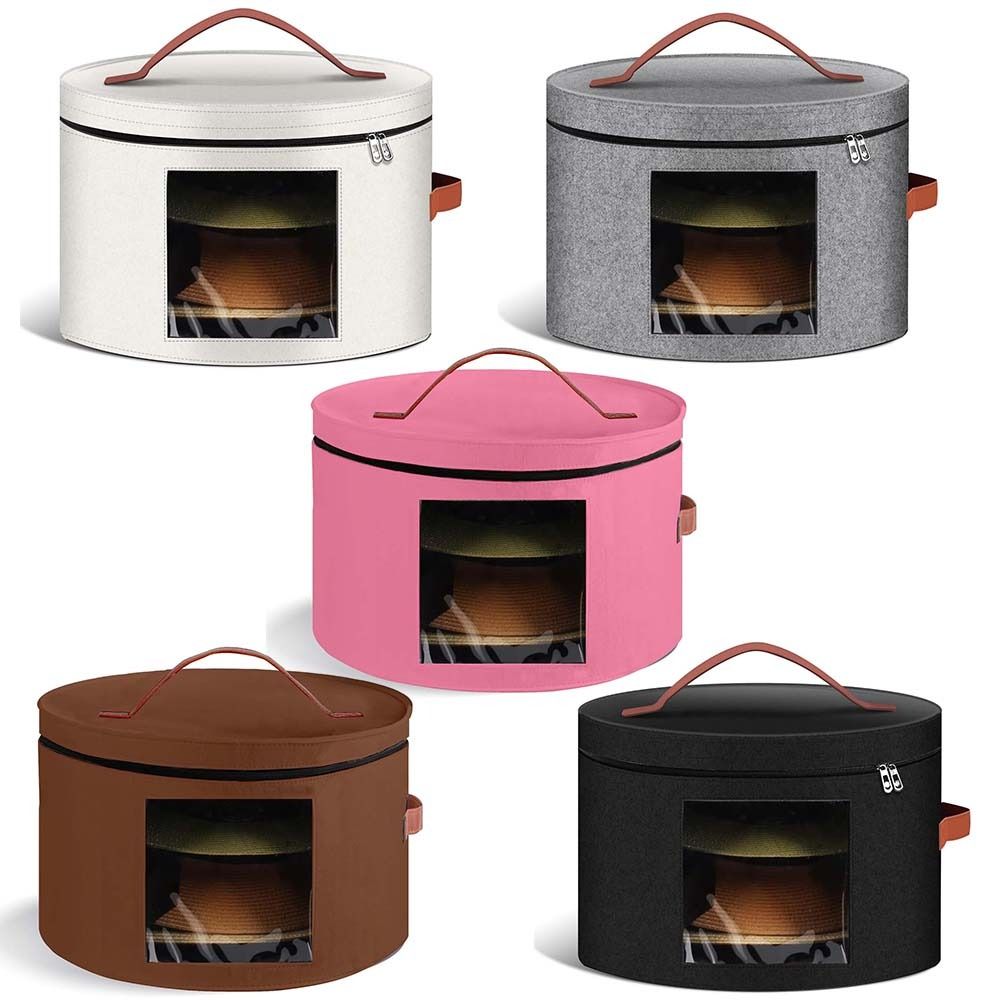 Wide Brim Hat Organizer Hat Box for Women Men Felt Cloth Wide Brim Hat Case for Travel