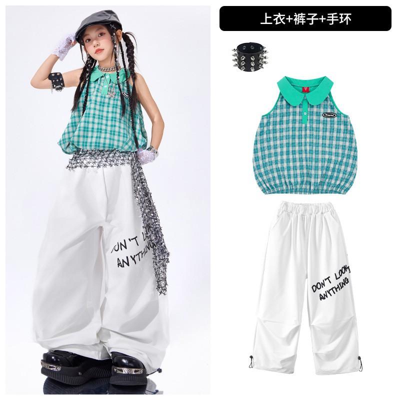 Girls Jazz Dance Costume Kids Stage Performance Outfit Trendy Hip Hop Dancewear