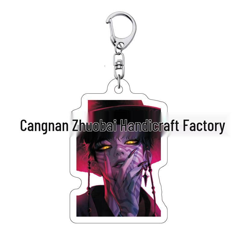 K-pop Брелок для ключей с женской группой «Охотники на демонов»: Милый акриловый брелок для школьной сумки Lumi, Zoe, Mira & Qin Yu