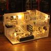 3D деревянный DIY миниатюрный дом мебель светодиодный дом головоломка украсить творческие подарки