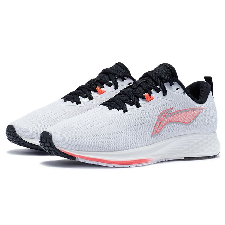 Li-Ning Dark Horse 4 Белые флуоресцентные женские кроссовки Congo Standard-White Fluorescent-Congo-Red ARMR004-12