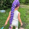 36925 Sets 26-Inch Long Purple Hair Extension with Comb Bun Maker Hairdressing Tools Halloween Costume Cosplay Stage Party Stretched