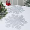 38CM Vinyl Hollow Out Placemat PVC Snowflake Round Irregular Placemat Pads for Kitchen Christmas Wedding Party Home Decoration