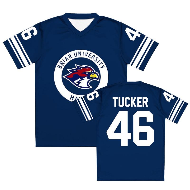 Off Campus Briar University Jersey Graham 44 22 DI LAURENTIS 66 Tucker46 T-shirt V-neck Short Sleeve Women Tees 3D Print