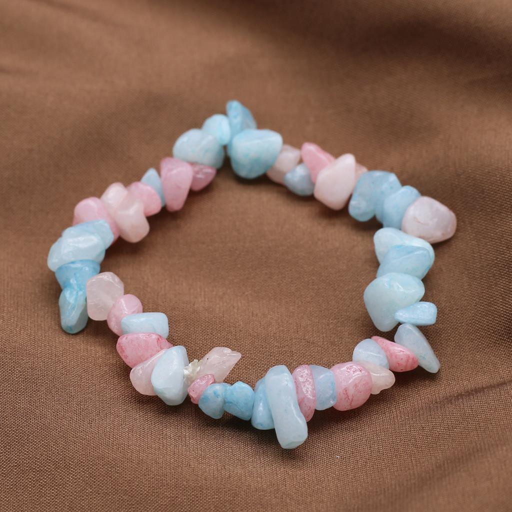 Новый стиль, женский браслет из натурального камня, аквамарин/зеленые агаты, гравийный браслет для женщин, цепочка для подарков на день рождения, 18 см