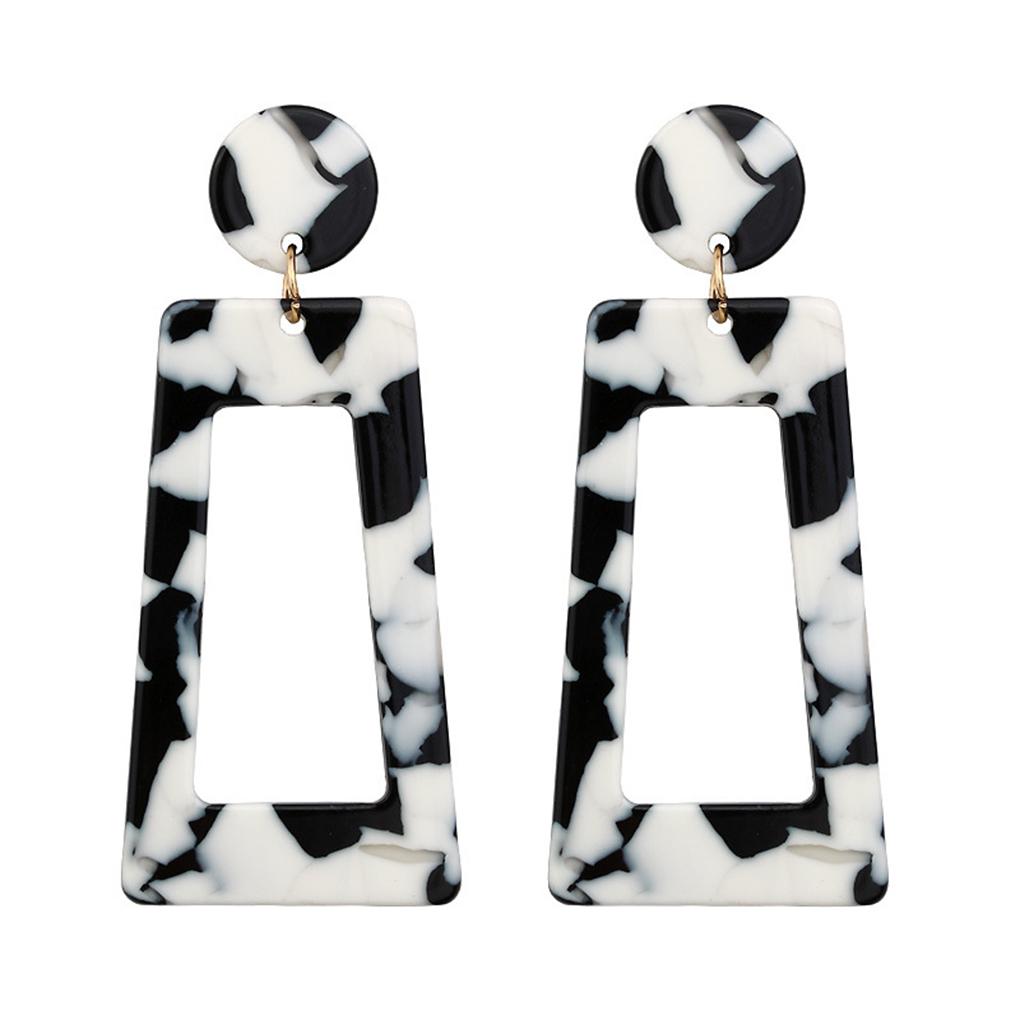 Women Geometric Shape Acrylic Earring Girl Exaggerated Sqaure Dangling Earring Ear Drop Jewelries Birthday Gift