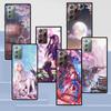 Anime Plum Cherry Blossom Girl Case for Samsung Galaxy Note 20 Ultra 10 Lite 9 8 A12 A52 A51 S20 FE Black Soft Phone Coque