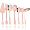 1pcs JANKNG Service Rose Gold Dinnerware Stainless Steel Cutlery Set Soup Spoon Flatware Salad Fork Cake Shovel Set Kitchen Tableware Set
