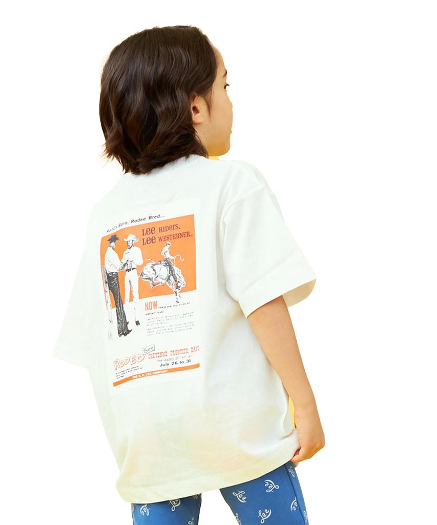 Lee Old Back Print Short Size Sizes T-Shirt, Sleeve, Kids' Clothing, White, 130, 110-150cm