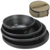 CAMPING MOON Tableware Кемпинговая тарелка из нержавеющей стали, набор столовых приборов с холщовым чехлом черного цвета Gear BKS395-3S
