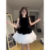 Ballet Dress Daughter Princess Style Casual Splicing Mesh Sleeveless Vest Dress Fluffy Dress Women