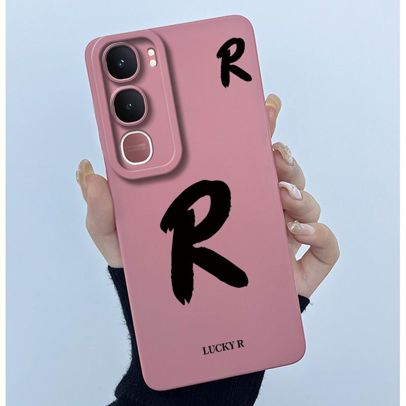 For Vivo Y21d Case Cover Lucky Initial Letter Silicone Soft Matte Phone Bumper for Vivo Y21d Y 21d VivoY21d 4G 5G 2025 Casing