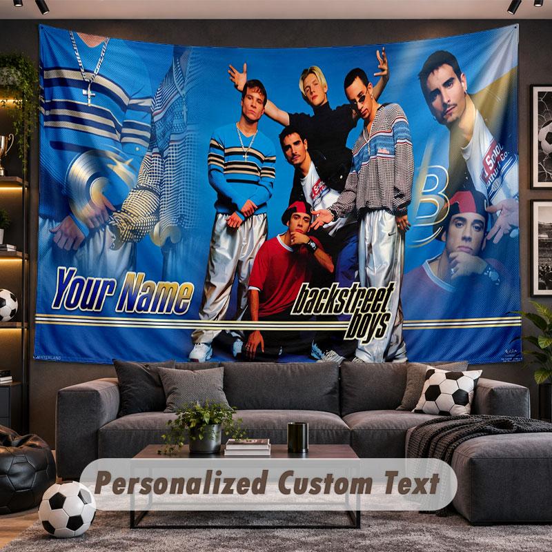 Wall Hanging Tapestry Custom NameBackstreet Boys Pattern Personalized Printed Fabric Wall Decor