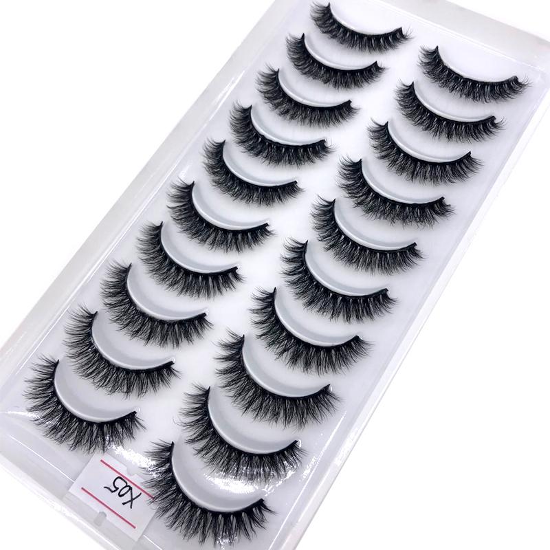 AMSDCN Artificial Mink Short Natural Dramatic False Eyelashes Short Eyelashes 10 Pairs of 3D Eyelash Makeup False Eyelashes