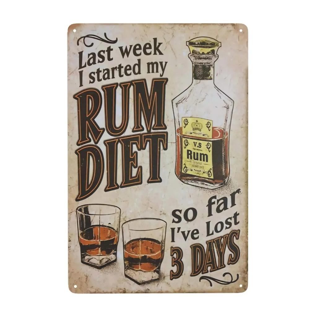 Cold Beer Rhum Vintage Metal Sign Tin Decor Plaque Decor Pub Cafe Brewery Wine Rum Wall Art Posters Metal Signs Decorative Plate