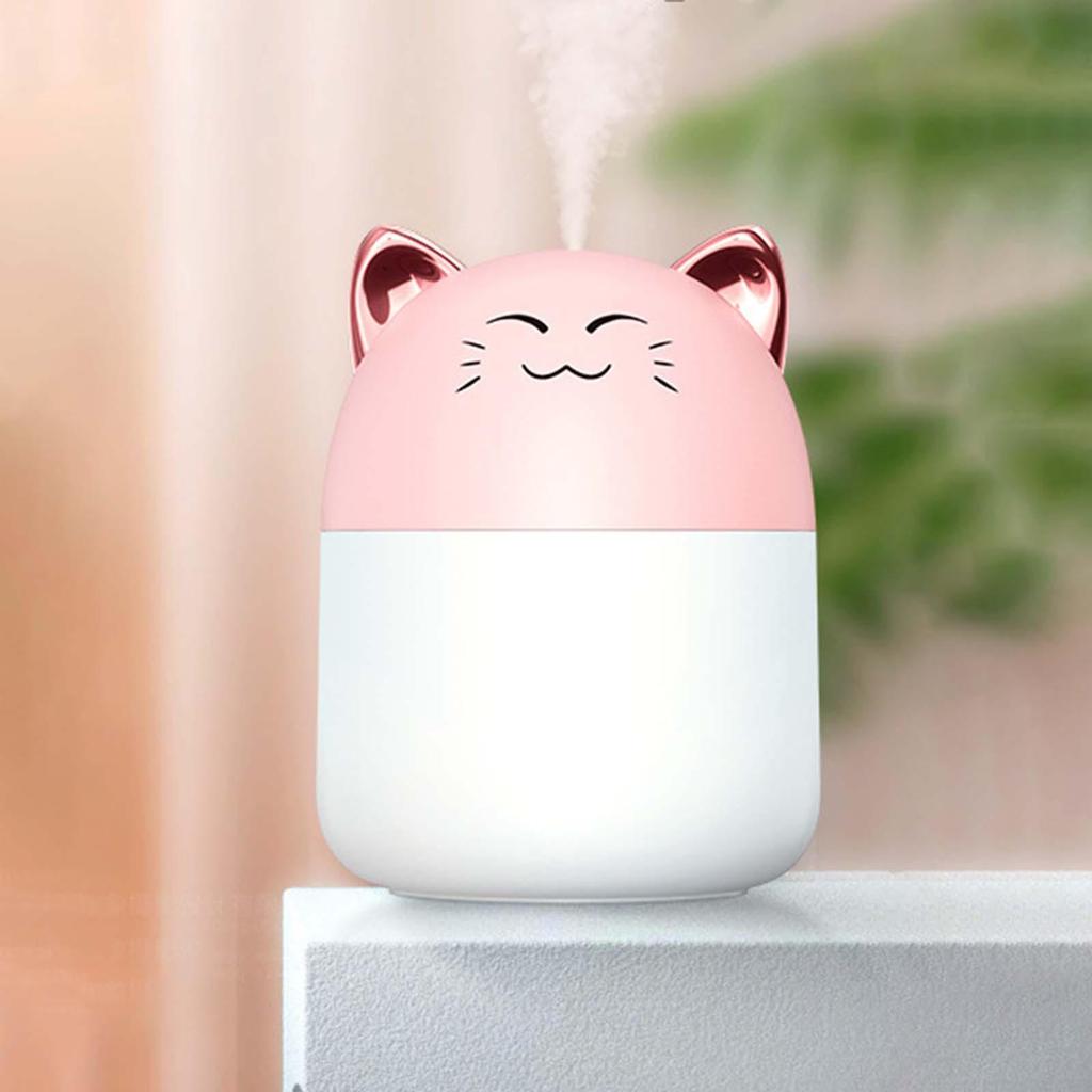 Увлажнитель воздуха в виде кошки | USB-ароматизатор и ночник | Беспроводной мини-увлажнитель для спальни/автомобиля/офиса | Милая идея для подарка
