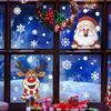 Christmas Atmosphere Santa Claus and Reindeer Snowflake Festive Glass Door and Window Decorative Stickers