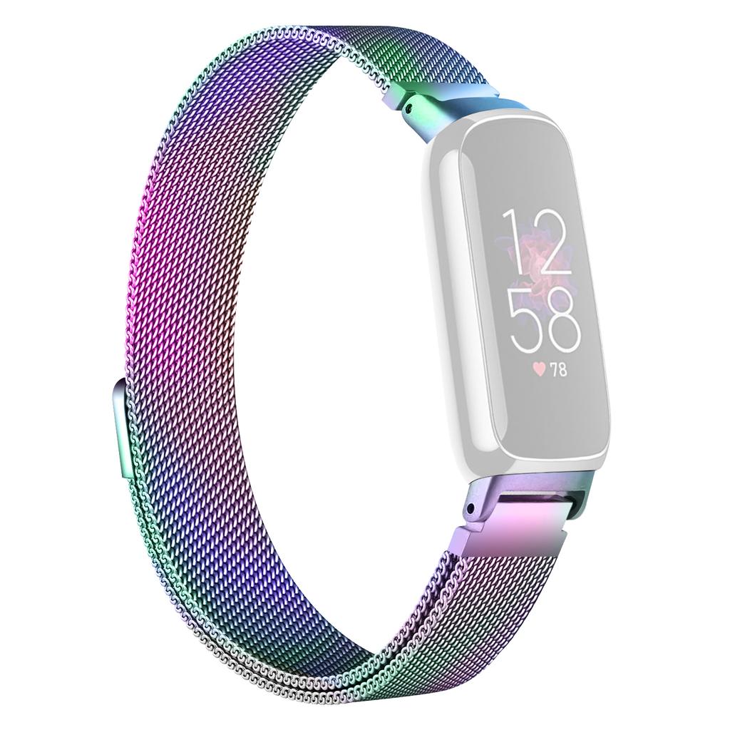 Ремешок для умных часов для Fitbit Inspire 3 из нержавеющей стали, магнитный миланский металлический сетчатый ремешок