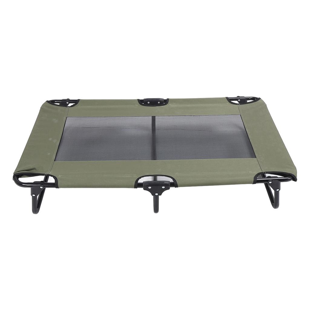 Raised Dog Bed Foldable Cooling Elevated Dog Bed Portable Raised Pet Cot for Outdoor Green