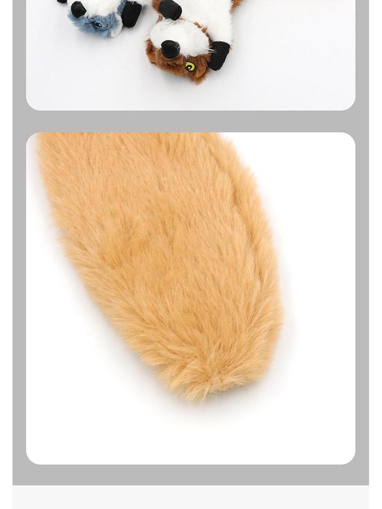 Plush Leather Squirrel Dog Toy with Sound for Teething and Self-Play