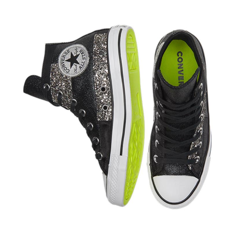 Converse Chuck Taylor All Star Шнуровка Плоский каблук Высокие эспадрильи Женские Черные