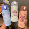 380ML Stainless Steel Thermos Vacuum Flask Cute Cartoon Thermal Water Bottle For Girls Insulated Straw Cups Tumbler Drinkware
