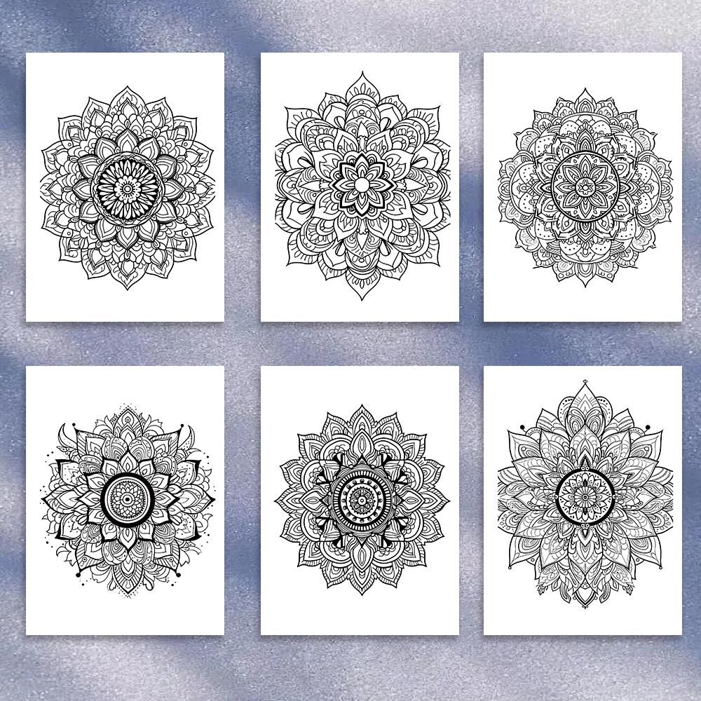 1 шт., Книжка-раскраска Мандала, Книжка-раскраска для подростков, 30 различных узоров, Плотная бумага 100 г/м², Снятие стресса, Подарок на день рождения