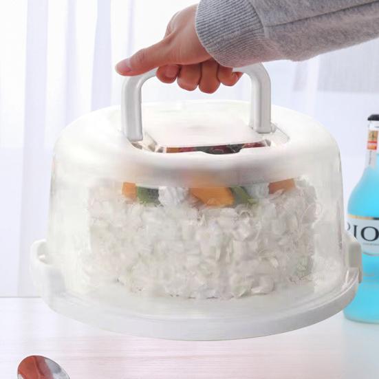 Коробка для торта Пластиковая переноска для торта с безопасными пряжками Коробка для упаковки пищевых продуктов для пирогов, печенья, кексов