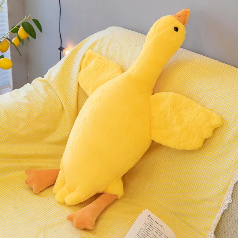 50-190cm Kawaii Quality Giant Colorful Goose Plush Toy Big Stuffed Animal Goose Soft Doll Sleeping Pillow Cushion Children Gifts