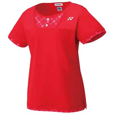 Теннисная игровая рубашка Yonex Slim Fit, цвет Закатный Красный, размер O (японский размер) для женщин, 20498, (496), (эквивалент 2л)