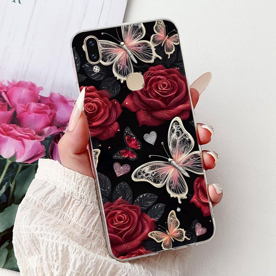 Чехол для Vivo V9 Youth 1727 1726 Милый Чехол с Рисунком Сердечка Мягкий Тонкий Чехол для Телефона Для Vivo Y85 Y89 V 9 Youth VivoV9 6GB Fundas