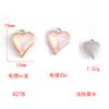 Crystal Peach Heart Pendant Diy Alloy Accessories Heart Pendant Earrings Necklace Bracelet Diy Matching
