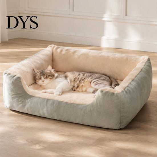 Soft Rectangular Bed for Pets Plush Cat Bed, Cozy Pet Lounge Anti-slip Bottom, Cats Washable Couch Indoor Small Dogs Puppies Machine