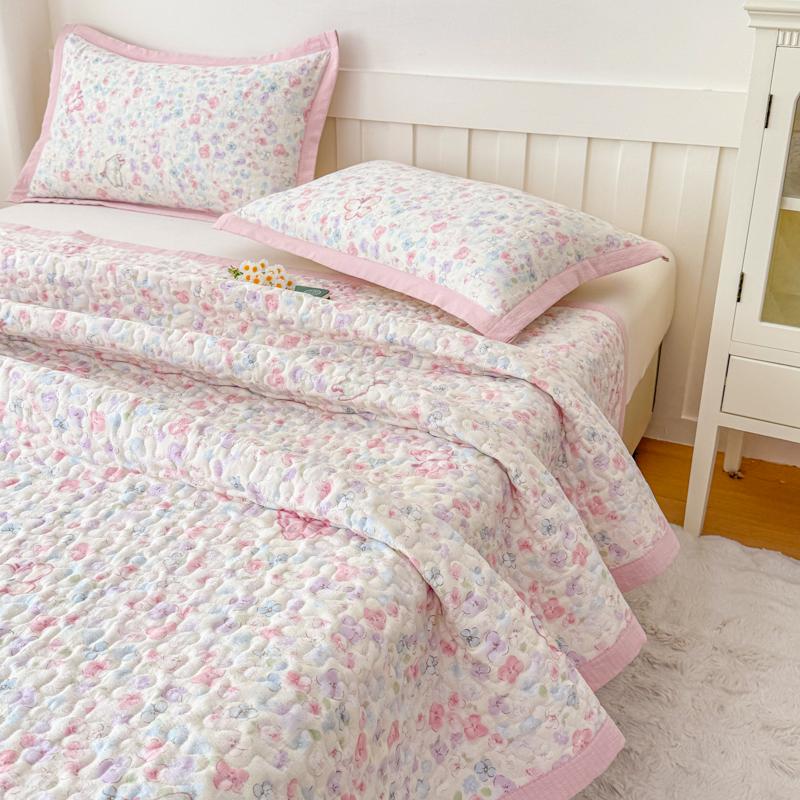 1 шт. Фиолетовый цветок Стеганые покрывала для кровати Толстое лоскутное одеяло Односпальное/Двуспальное/Кингсайз Цветочный стиль Стеганое одеяло Мягкое покрывало