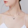 Letter V-shaped Necklace Clavicle Chain Simple High-end Sense Diamond-inlaid Sweater Chain New Accessories for Women