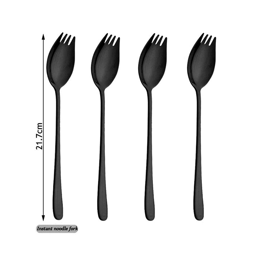 4 шт. вилка, ложка, нержавеющая сталь 304, посуда для западной еды, вилка, ложка, ложка для лапши быстрого приготовления, вилка, лапша, салатные порции