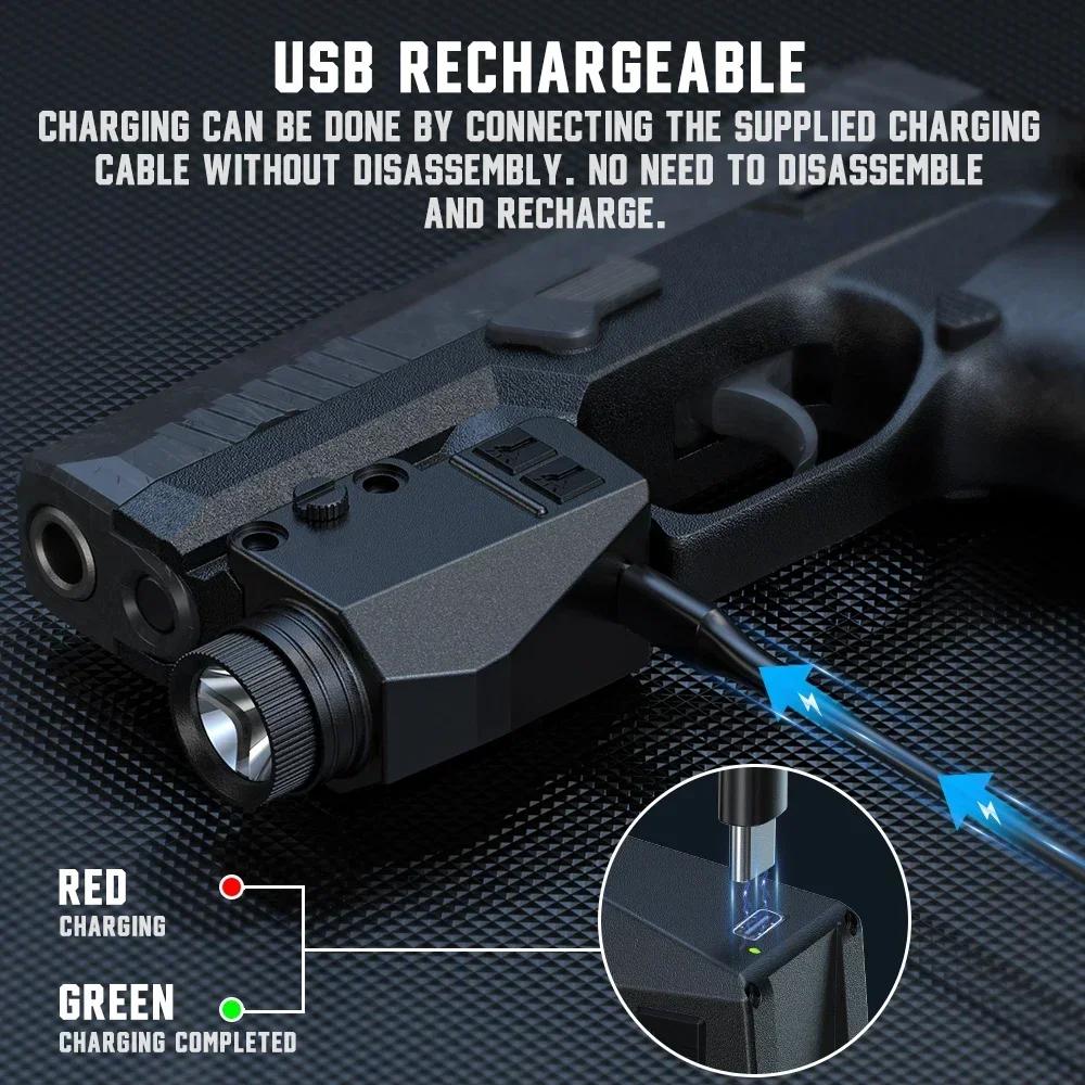 Тактический светодиодный фонарик 1000 лм с комбинированным красным/зеленым/синим/фиолетовым лазерным целеуказателем, пистолетный фонарь для Glock 17 19 / 20-мм планки, охота