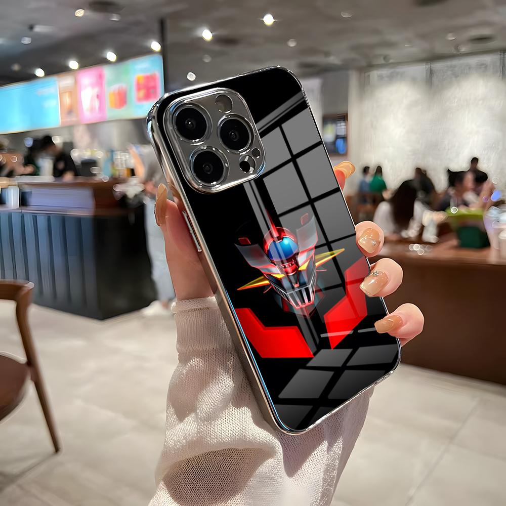 Аниме M-Мазингер Z Чехол для телефона для IPhone 17 Pro Max 15 Pro 16 14 Plus 12 13 Mini 11 Pro Ударопрочный Гальванизированный Стеклянный Чехол