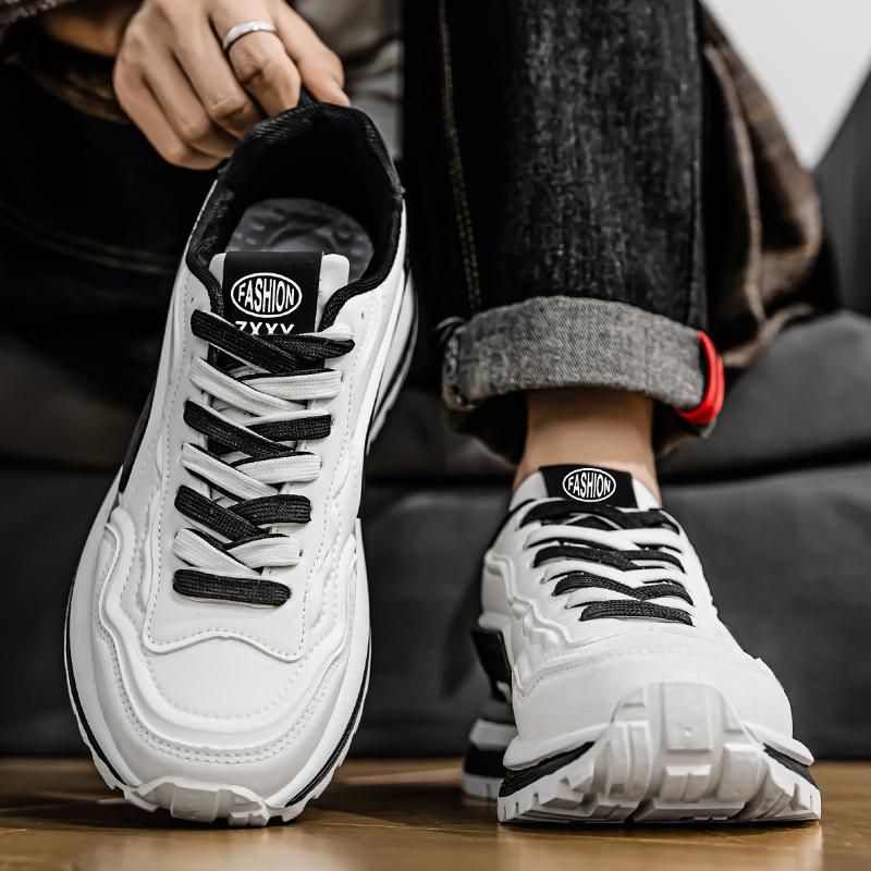 Мужские повседневные спортивные туфли на толстой подошве, новые, на мягкой подошве, нескользящие, для бега на открытом воздухе, для ходьбы, студенческие кроссовки