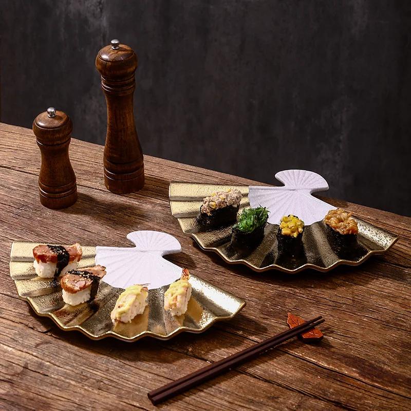Гальванизированная керамическая посуда для суши Премиальная тарелка для отеля/ресторана Коммерческая тарелка Салатная тарелка Японская тарелка для сашими