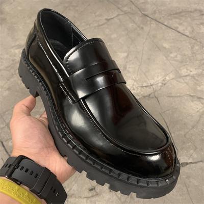 Толстая подошва Мужские лоферы из коровьей кожи Slip On Мужская обувь Деловая официальная обувь для мужчин Обувь для вечеринок Sapato Social Masculino