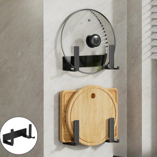 1/2/3/4 шт. Компактная настенная стойка для хранения кастрюль и кухонных принадлежностей с крючком