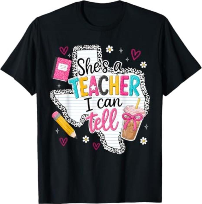 She's A Teacher I Can Tell Western Classroom Art T-Shirt