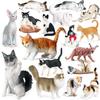 Сплошные игровые модели кошек для детей - Сиамская, Голубая, Персидская и Черно-белый котенок, Украшения